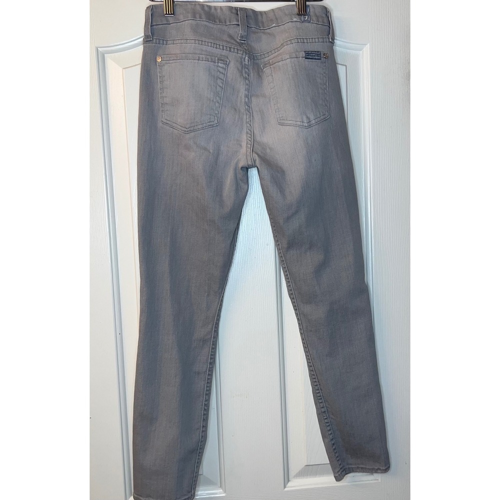 7 for all Mankind-The Mid rise cropped Skinny in Washed Denim Gray size 25 - Picture 2 of 7